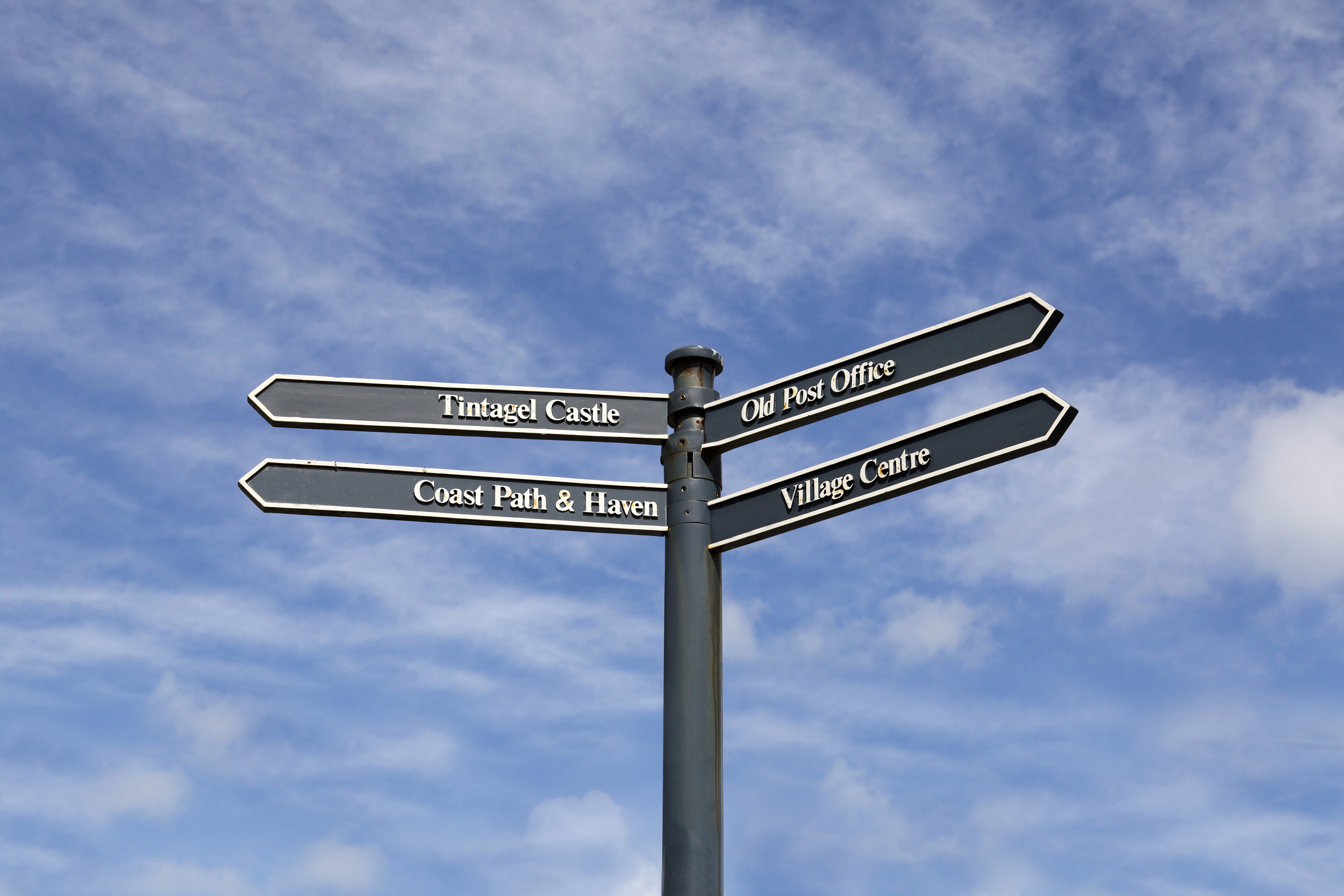 Tintagel Tourist Direction Sign